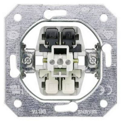Insert bouton-poussoir encastré Delta 1S 10 A 250 V, éclairage permanent, métal, 70 x 70 mm