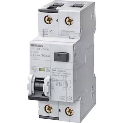 Siemens 5SU13547KK10 disjoncteur différentiel magnétothermique 2P 30 mA C 10 kA