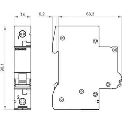 Disjoncteur Siemens 5SL6132 6 1 pôle Magneto thermique 6 kA - vue 2