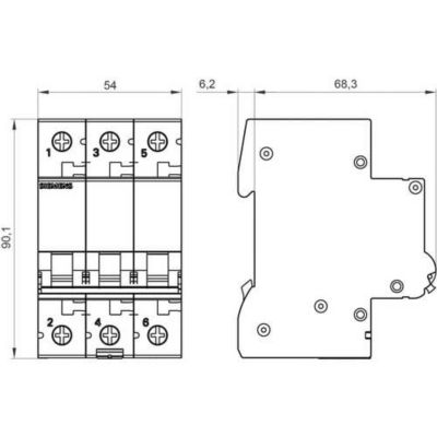 Siemens 5SL63166 Disjoncteur 3 pôles 400 V
