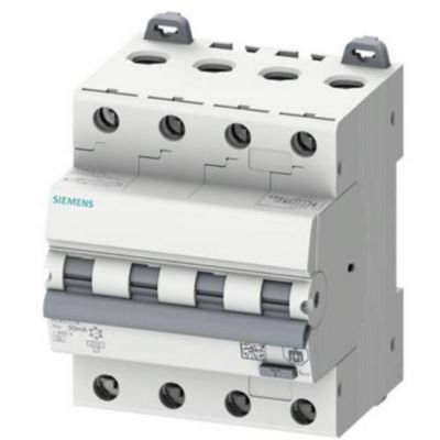 Siemens 5SU13466FP16 Interrupteur différentielDisjoncteur de protection Taille du fusible = 3 4 pôles 0.