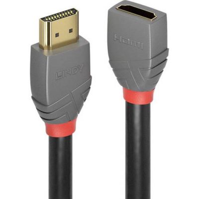 Rallonge HDMI 2.0 Anthra Line 1,00 m - HDMI-A mâle vers HDMI-A femelle, cuivre 28 AWG, contacts plaqués or.