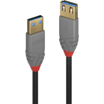 LINDY Câble rallonge USB 3.2 Gen1 USB-A mâle vers USB-A femelle, 3,00 m, noir