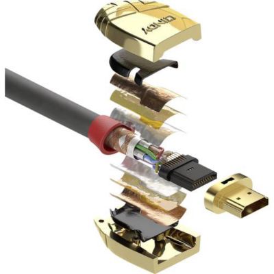 Câble HDMI High Speed LINDY 5 m - HDMI type A mâle vers HDMI type A mâle, plaqué or