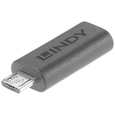 Lindy Adaptateur USB 2.0 Type Micro-B vers C Noir - vue 3