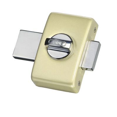 Verrou à bouton avec cylindre 40 mm champagne