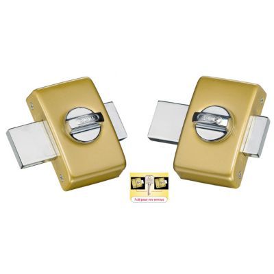 2 verrous à bouton sans vis bronze ø23 mm / 45 mm Abus