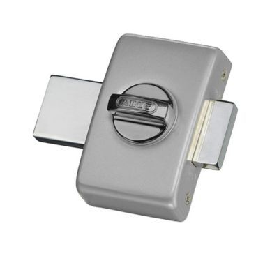 Verrou à bouton avec cylindre 40 mm satin chromé