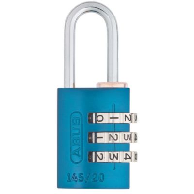 Cadenas à combinaison aluminium 145/20 Lock-Tag bleu, format 20 mm.