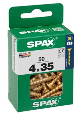 Vis à bois Spax torx pz jaune 4x35 mm - 50 pièces