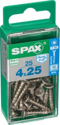 Lot de 25 vis inox tête fraisée torx SPAX Diam.4 mm x .25 mm