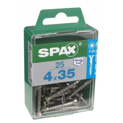 Vis SPAX Tête fraisée Torx Inox Diam. 4 mm Long. 35 mm Lot de