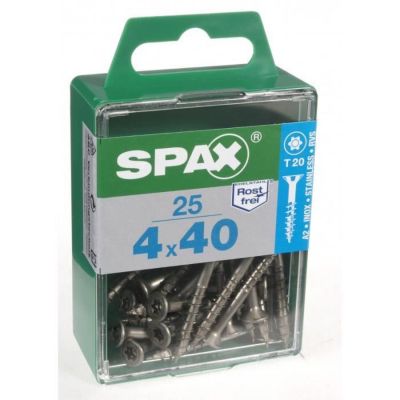 Vis SPAX Tête fraisée Diam. 4 mm Long. 40 mm Lot de