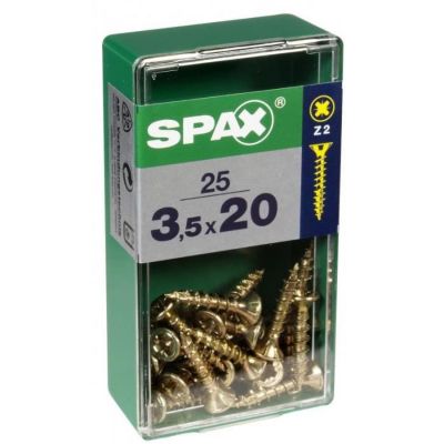 Vis SPAX Tête fraisée Acier Diam. 3.5 mm Long. 20 mm Lot de