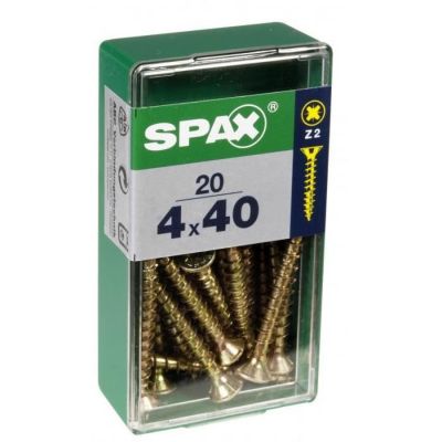 Vis SPAX Tête fraisée Acier Diam. 4 mm Long. 40 mm Lot de