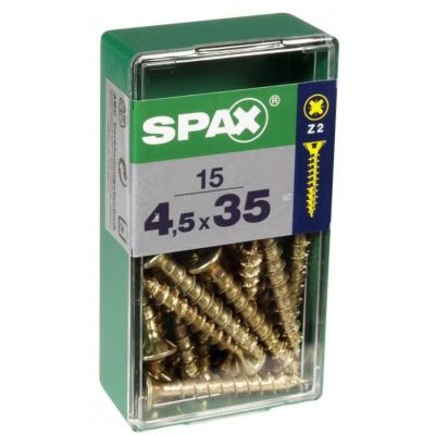 Vis SPAX Tête fraisée Acier Diam. 4.5 mm Long. 35 mm Lot de 15