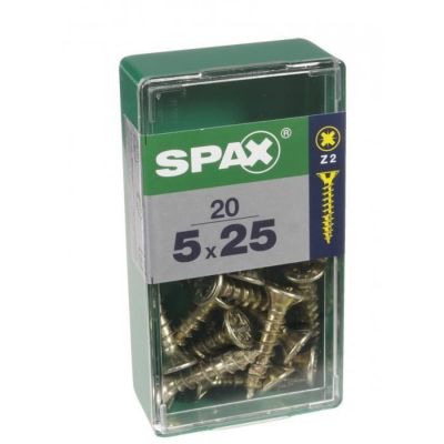 Vis SPAX Tête fraisée Acier Diam. 5 mm Long. 25 mm Lot de