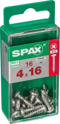 Lot de 16 vis acier tête cylindrique bombée SPAX Diam.4 mm x .16 mm