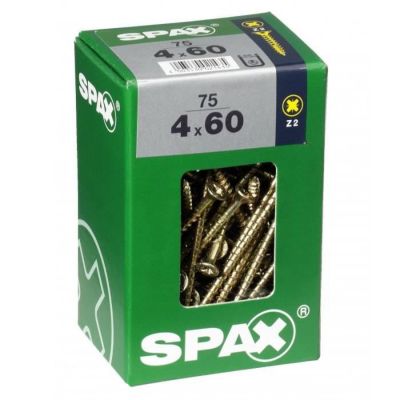 Vis SPAX Tête fraisée Acier Diam. 4 mm Long. 60 mm Lot de 75
