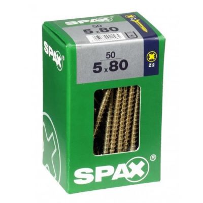 Vis SPAX Tête fraisée Acier Diam. 5 mm Long. 80 mm Lot de