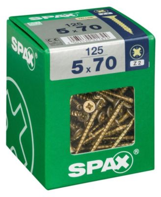 Lot de 125 vis acier tête fraisée pozidriv SPAX Diam.5 mm x .70 mm