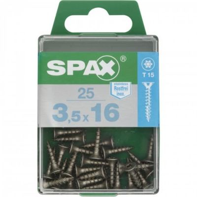 Vis SPAX Tête fraisée Torx Inox Diam. 3.5 mm Long. 16 mm Lot de