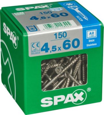 Lot de 150 vis inox tête fraisée torx SPAX Diam.4.5 mm x .60 mm