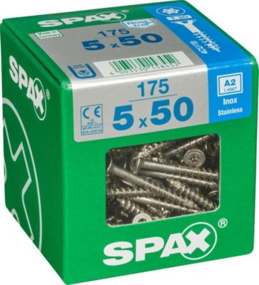 Lot de 175 vis inox tête fraisée torx SPAX Diam.5 mm x .50 mm