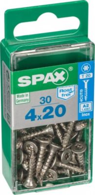 Lot de 30 vis inox tête fraisée torx SPAX Diam.4 mm x .20 mm