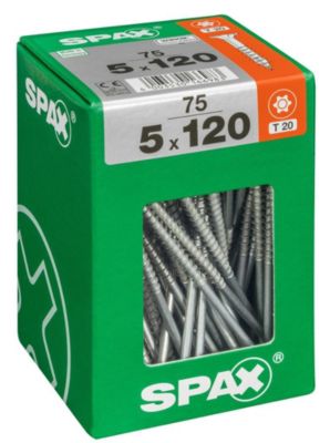 Lot de 75 vis acier tête plate SPAX Diam.5 mm x .120 mm