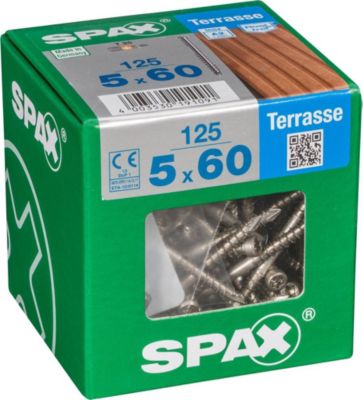 Lot de 125 vis inox tête cylindrique SPAX Diam.5 mm x .60 mm