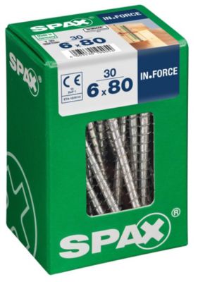 Lot de 30 vis acier tête cylindrique SPAX Diam.6 mm x .80 mm