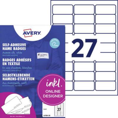 Avery-Zweckform L4784-20 Étiquettes badges autocollantes 63,5 x 29,6 mm - 540 pièces (20 feuilles) blanc - vue 4