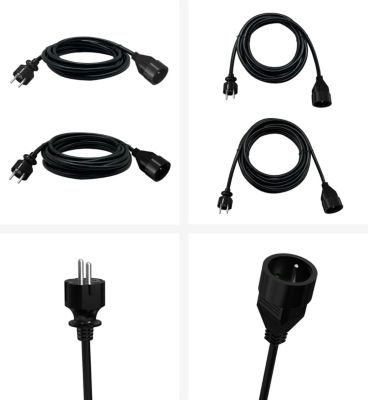 Rallonge électrique vendue par 2 GAO avec prise mâle et prise femelle longueur 5m et longueur 3 - vue 2