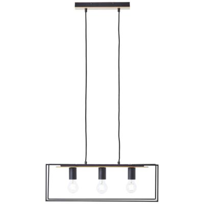 Suspension lumineuse Niels 3 lumières E27 IP20 métal noir