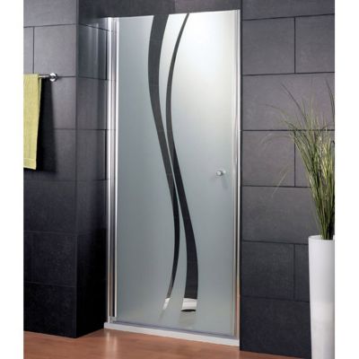 Porte pivotante profilés chromés sans silicone 80 cm Liane