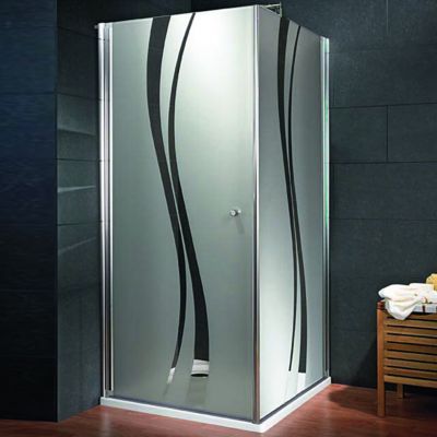 Ensemble porte et paroi de douche sans silicone 80 cm Liane