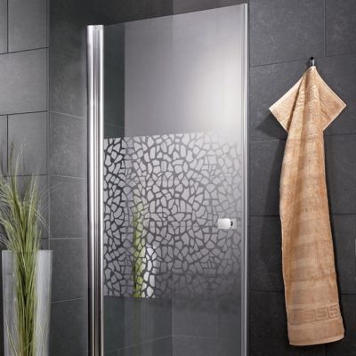 Porte pivotante décor galets chromés 80 cm Freestyle