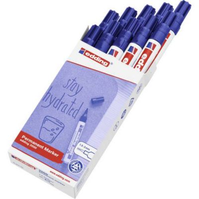 Marqueur permanent e3000 4-3000003 bleu, pack de 10, pointe ronde 1,5-3 mm