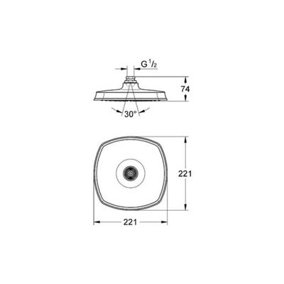 Douche de tête en métal monojet avec rotule GRANDERA 210 GROHE 27974000