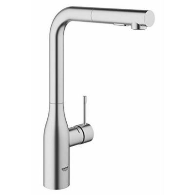 Mitigeur robinet GROHE Essence - Supersteel - Douchette - Gris - Chromé - Monotrou