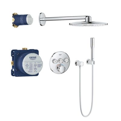 Colonne de douche encastrée thermostatique GROHE Grotherm SmartControl Douchette Euphoria Stick chromé