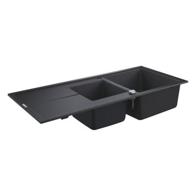 GROHE K400 - Evier composite avec égouttoir Noir granite 1160 x 500 mm 31643AP0