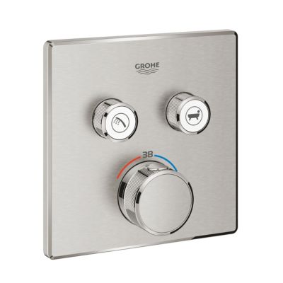 Thermostatique GROHE Grohtherm SmartControl 2 sorties Supersteel Métal