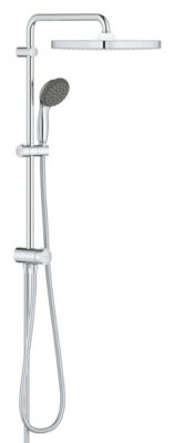 Colonne de douche sans robinetterie avec pommeau + douchette 1 jet + flexible + barre réglable Grohe Vitalio Start 250 Cube