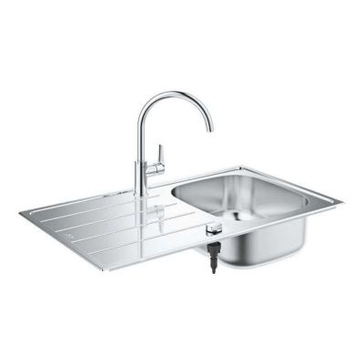 Pack évier + mitigeur GROHE - Bau K200 45-S - 1 bac - Inox AISI 304 - Mitigeur BauEdge