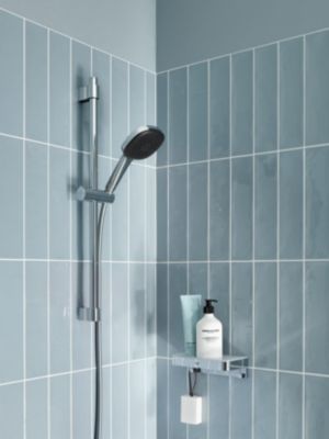 Kit de douche sans robinetterie avec douchette 2 jets + flexible + barre chrome  Grohe Vitalio Comfort 110