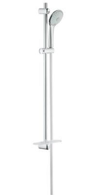 GROHE Ensemble de douche 3 jets Euphoria 110 Massage 27226001 Barre de douche 90 cm Economie d'eau Porte savon Anticalcaire Chrome