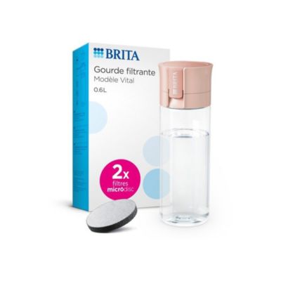 Bouteille filtree BRITA FillGo 06 L Apricot avec 2 MicroDiscs