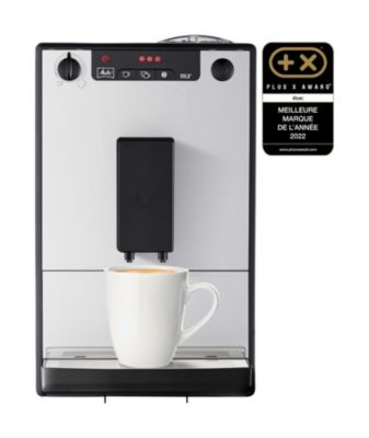 MELITTA E950-666 - Cafetiere automatique Solo Pure Argent - 1400W - 3 reglages dintensite - Reservoir a grains 125g